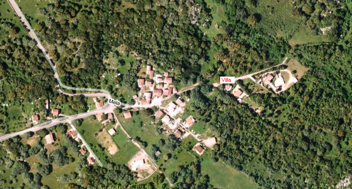 Vue aerienne accès villa